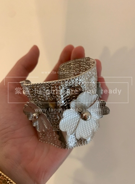 棠洛 夸张宽版立体花朵手镯女个性独特手环欧美ins风手饰品2026潮