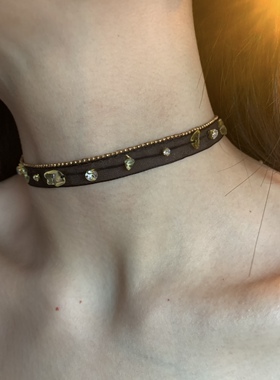 手作 贝壳黑纱choker颈链女小众波西米亚风锁骨链vintage颈带2026