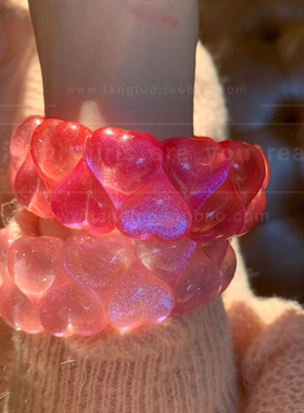 棠洛 欧美风人鱼姬爱心手镯女个性独特手环辣妹高级感手饰品2026