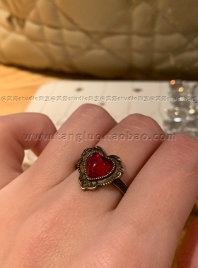 vintage古着戒指女小众设计感食指戒指开口可调节复古指环个性潮