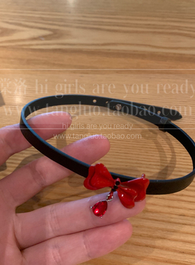 棠洛 自制软皮革choker项圈女日常百搭高级感锁骨链黑色颈圈2026