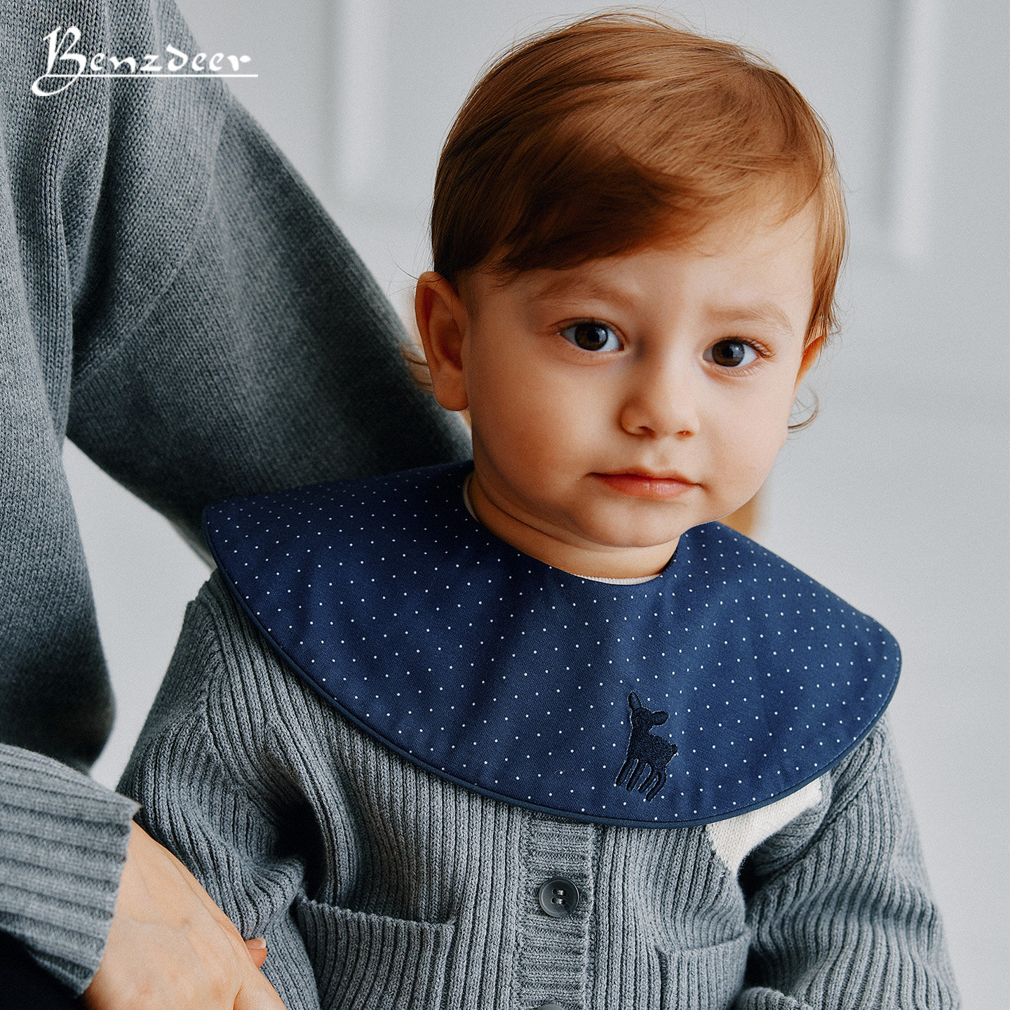 韩国benzdeer 本驰鹿2026春新婴幼儿滚边刺绣围嘴男女宝宝口水巾,淘宝优惠券,粉丝福利购,淘宝优惠卷