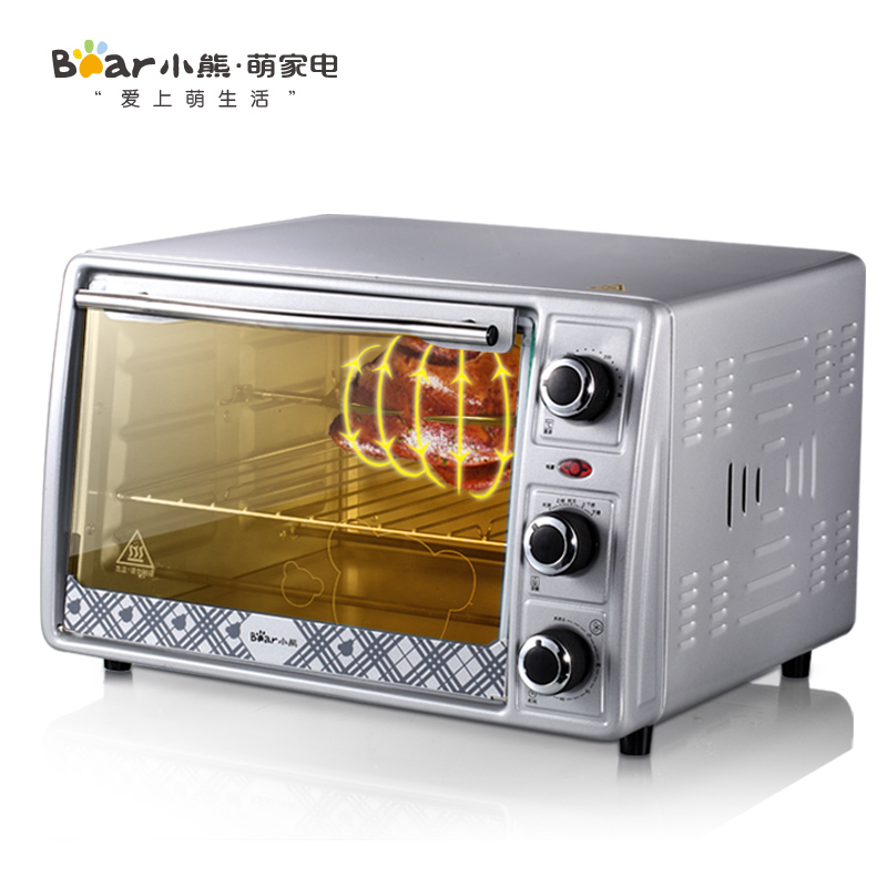 小熊电烤箱 家用烤箱旋转烤钗全方位烘烤烘培蛋糕饼干 23L