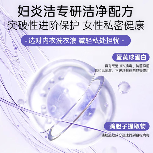 妇炎洁HPV内衣裤清洗液*8袋女差旅便携杀菌祛血渍专用 - 图1