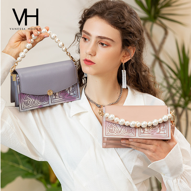 vh 5折低价清仓百搭牛皮秋冬单肩包 vanessahogan女士包袋