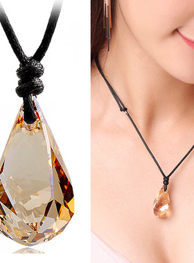 【亏本清仓】大号正品无暇全新奥地利进口水晶吊坠金蓝色送挂绳