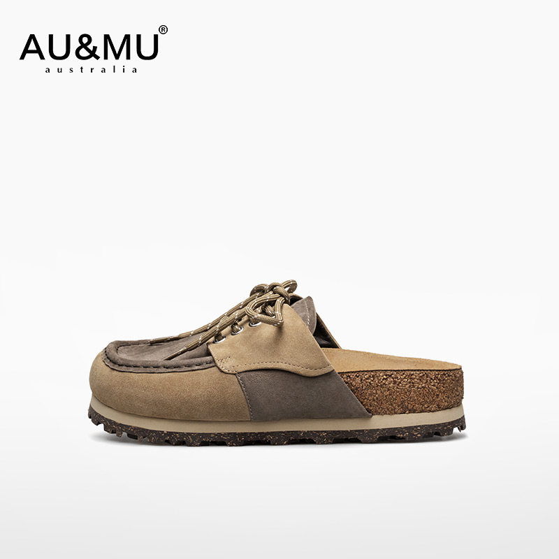 AUMU2025春夏新款软木底勃肯鞋【克林】男女同款拼色包头阴阳拖鞋,淘宝优惠券,粉丝福利购,淘宝优惠卷