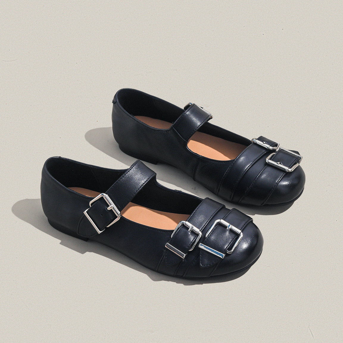 牛皮版~复古玛丽珍单鞋女春季新款一字带软面浅口平底百搭小皮鞋,淘宝优惠券,粉丝福利购,淘宝优惠卷