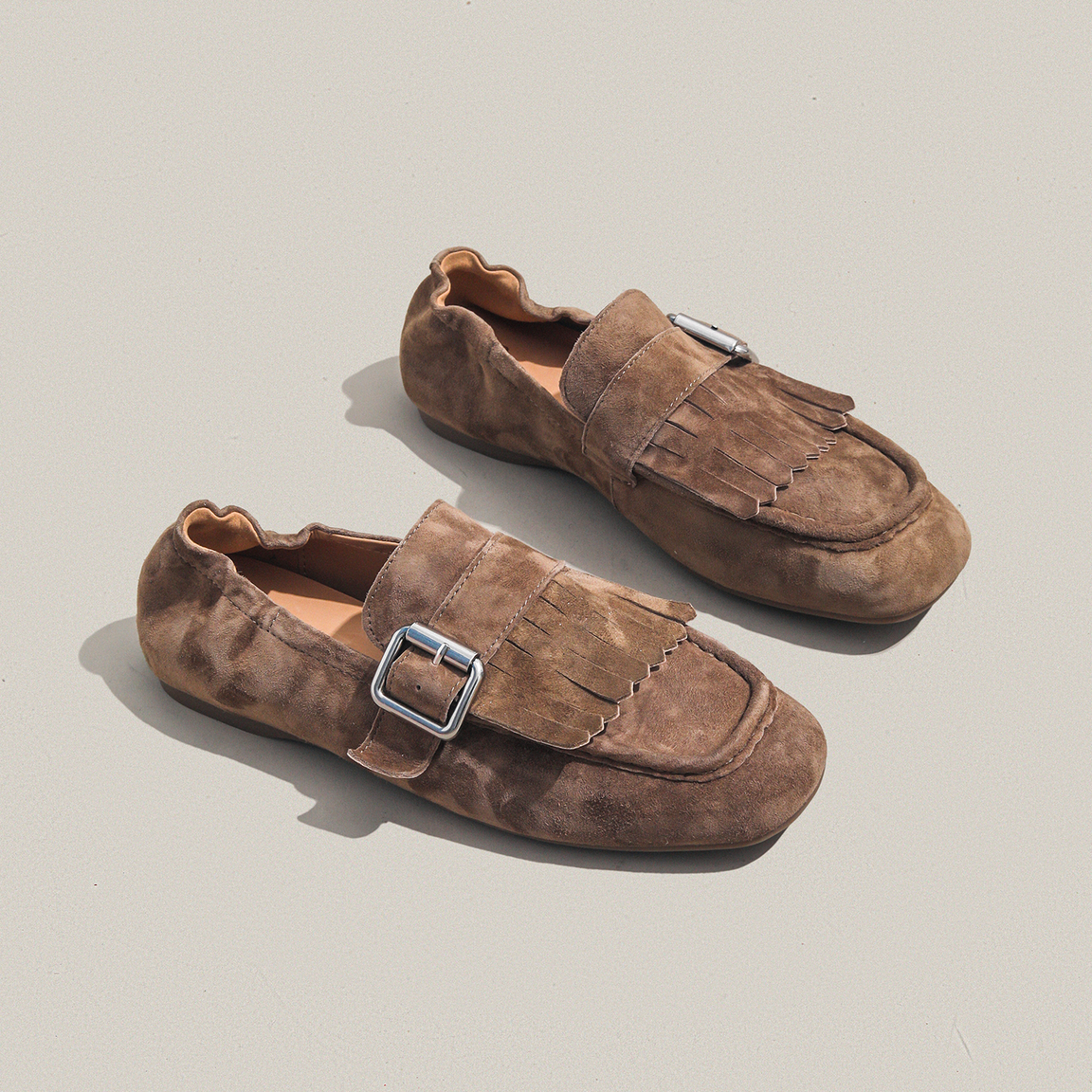 周周推荐~英伦风流苏乐福鞋女春季新款真皮平底懒人舒适百搭单鞋,淘宝优惠券,粉丝福利购,淘宝优惠卷