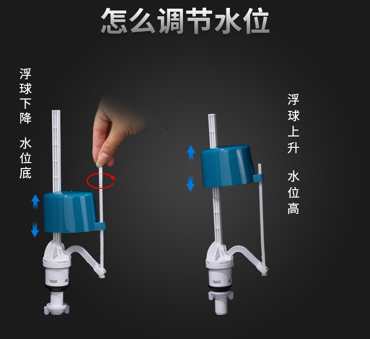 马桶配件进水阀通用排水阀浮球坐便器冲水器老式抽水马桶水箱按钮 - 图0