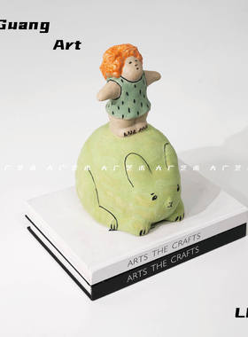 大广 现代简约创意树脂兔兔女孩装饰摆件 儿童房玄关居家民宿摆设