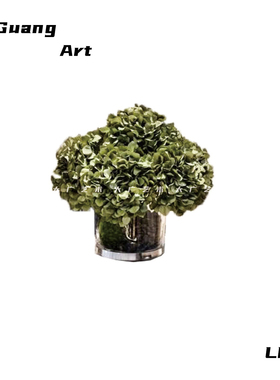 大广 新中式苔藓花艺托盘组合摆件 样板间客厅茶几吧台桌面装饰品