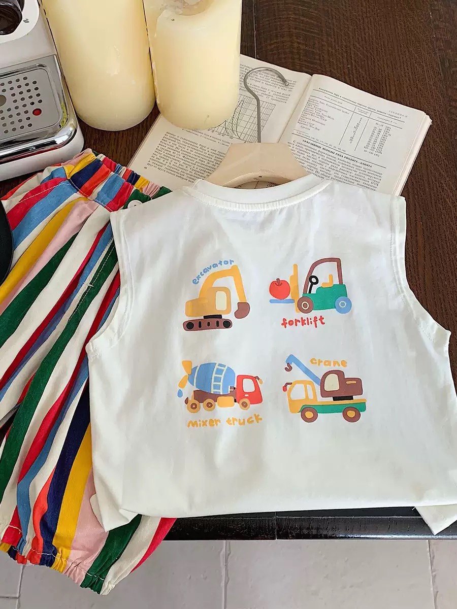 莫代尔背心夏季卡通T恤新款无袖儿童印花上衣男童女童宝宝洋气,淘宝优惠券,粉丝福利购,淘宝优惠卷