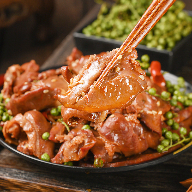 藤椒麻辣鸭板肠鸭肠香辣鸡胗甜辣鸭脖卤味熟食鸭货鸭食管食鸭锁骨