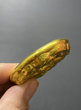 清代五帝鎏金金饼单龙金饼金库金条小金锭铜金元宝道具黄铜摆件