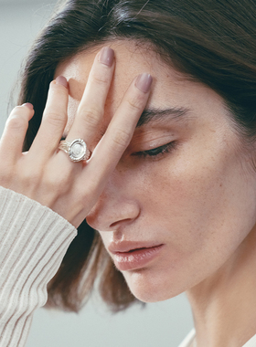 弦线钉砂戒指S925纯银ATELIERSO