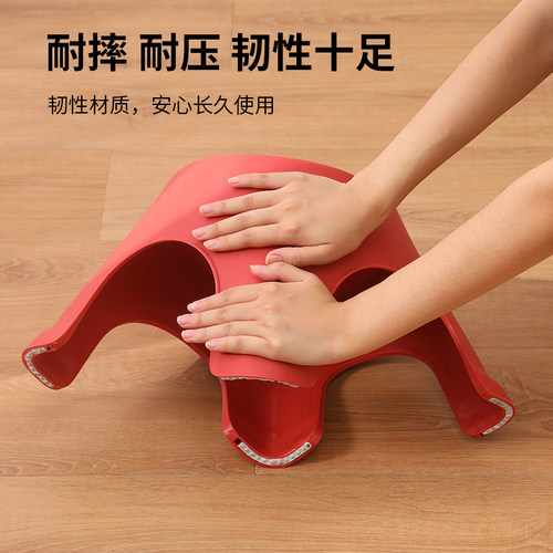 家用矮凳加厚塑料小凳子儿童小板凳踩脚凳塑胶凳防滑卡通椅子胶椅 - 图3