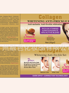 跨境英俄文QIANSOTO蜗牛早晚霜透亮减弱脸部色素面霜frecklecream