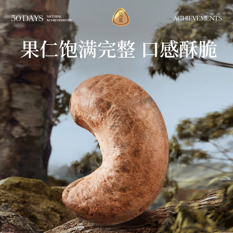 觅菓越南A180大紫衣腰果淡盐焗味营养健康坚果零食年货送礼500g,淘宝优惠券,粉丝福利购,淘宝优惠卷