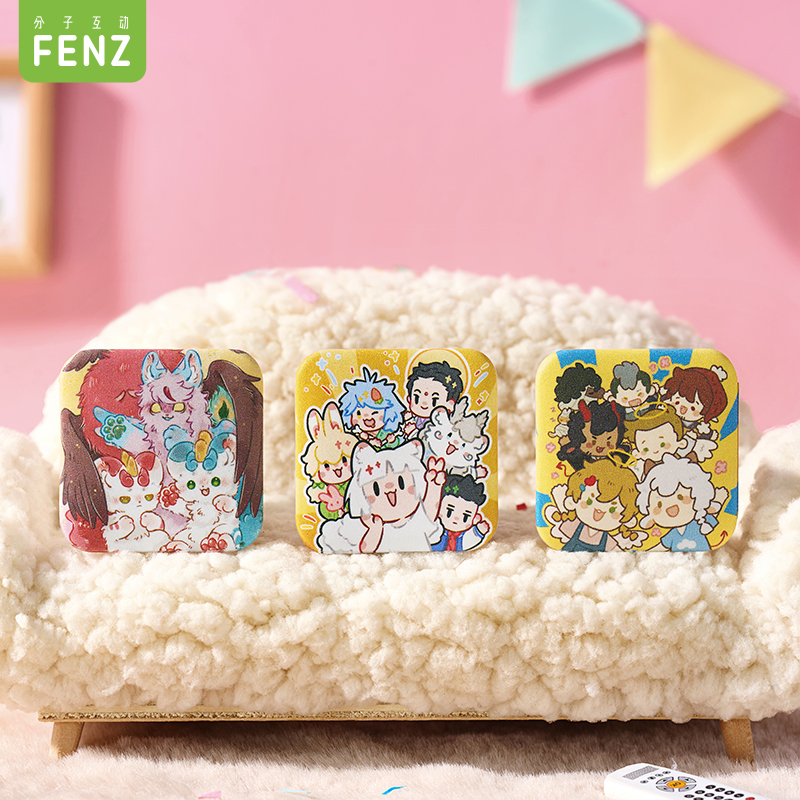 非人哉官方店分子谷子派对时光系列马口铁徽章套装糖果膜吧唧胸针 - 图0