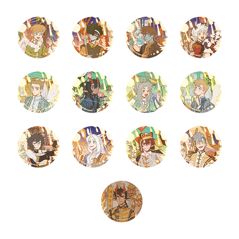 非人哉官方店万圣街游园会马口铁徽章盲盒拉丝银葱新年吧唧胸针,淘宝优惠券,粉丝福利购,淘宝优惠卷