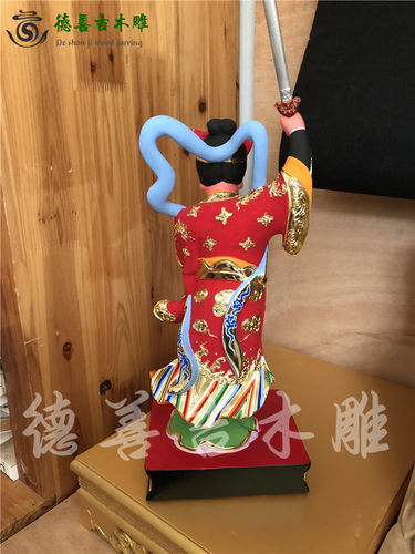 木雕人物神像陈靖姑临水夫人陈奶夫人香樟木漆线雕彩绘贴金德善吉 - 图2