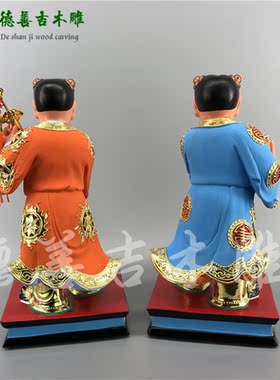 古典漆线雕香樟木手工剑童印童