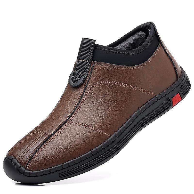 100%全牛皮欧伦啄木鸟男鞋真皮休闲皮鞋男士软底加绒保暖爸爸棉鞋,淘宝优惠券,粉丝福利购,淘宝优惠卷