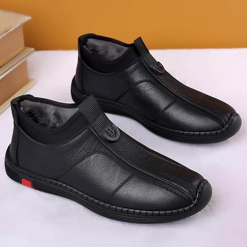 100%全牛皮欧伦啄木鸟男鞋真皮休闲皮鞋男士软底加绒保暖爸爸棉鞋,淘宝优惠券,粉丝福利购,淘宝优惠卷