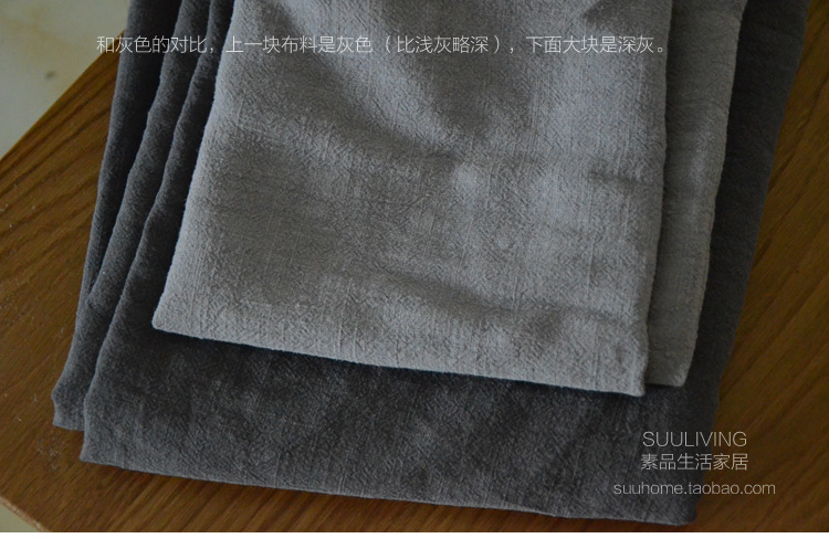 Solid color grey ramie cotton linen tablecloth cover tablecloth