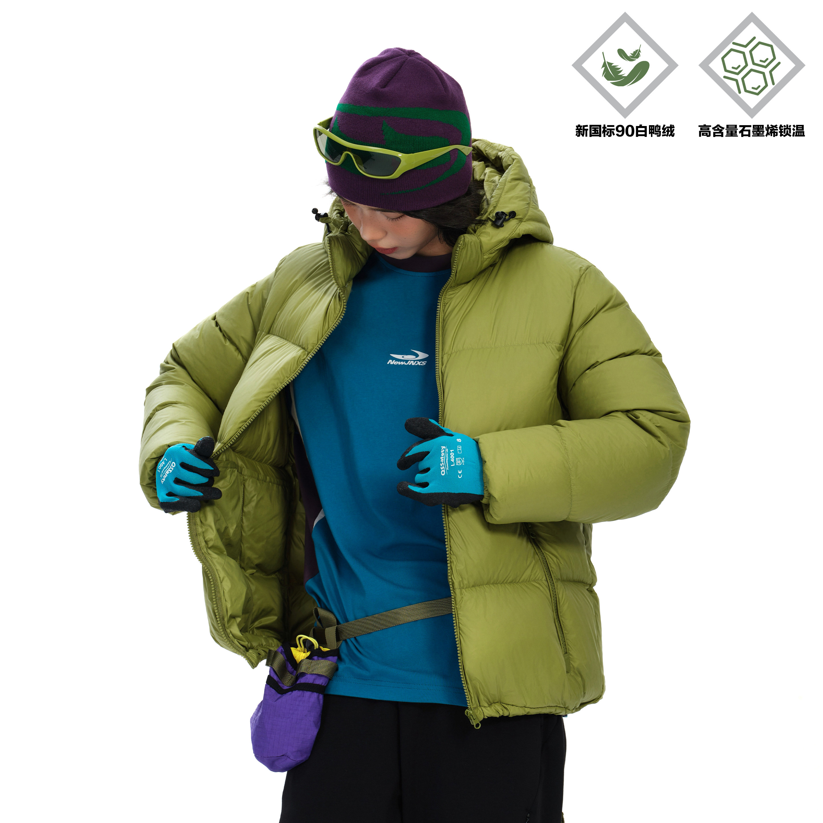 面包与好天气石墨烯蓄热90白鸭绒羽绒服女款保暖外套男加厚面包服 - 图3