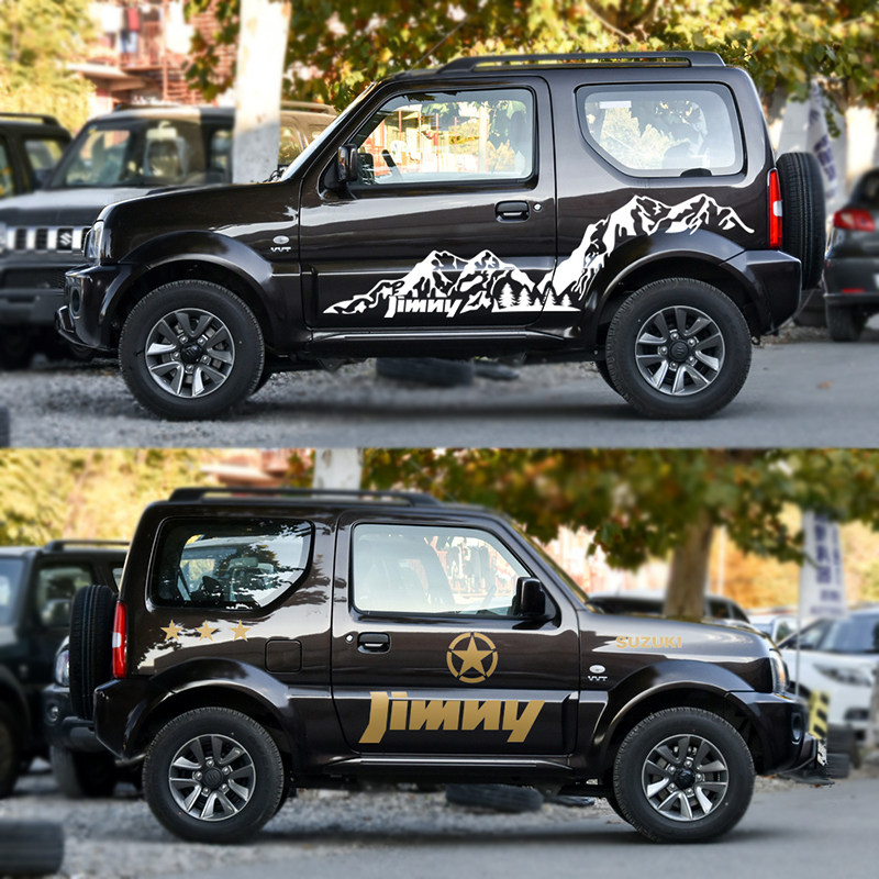 适用于吉姆尼装饰贴车贴拉花 铃木jimny个性改装车身贴纸 越野车