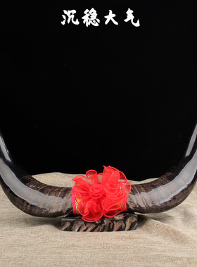 天然牦牛角对角摆件手工艺礼品