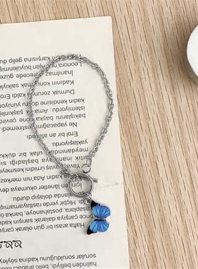 钛钢蝴蝶闺蜜小手链女学生个性花卉手链日韩甜美可爱烤漆小首饰