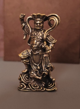 黄铜四大天王小摆件持国增长广目多闻天王桌面家居装饰工艺品铜器