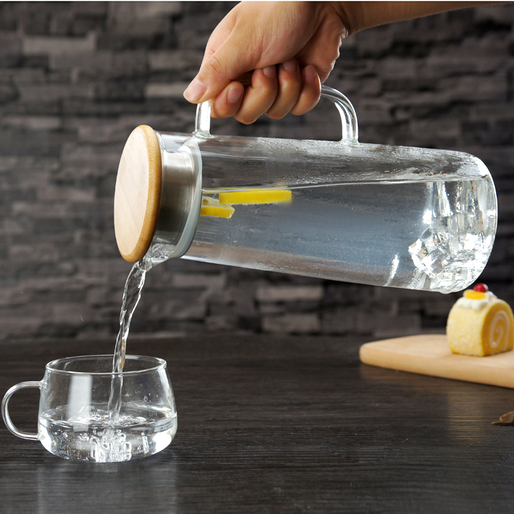家用耐热高温玻璃冷水壶 晾凉白开水杯扎壶 防爆大容量透明凉水壶 - 图0