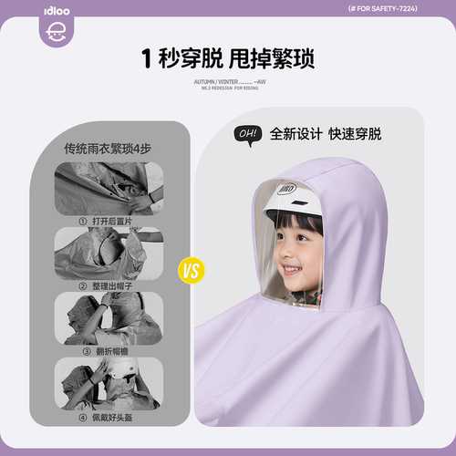 雨衣电动电瓶车亲子全身防暴雨加厚加大成人女带小孩双人专用雨披 - 图1