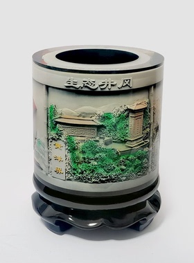 笔筒领导红色文化风军人桌面摆件