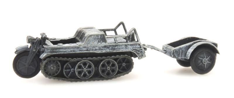 HO 成品 Artitec WW II 二戰德軍SdKfz 2 半履帶摩托車帶拖車系列 - 图1