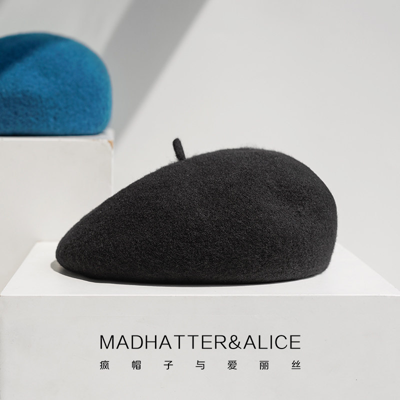 疯帽子 秋冬 好品质经典时尚款羊毛呢贝雷帽女画家帽大头围加深版,淘宝优惠券,粉丝福利购,淘宝优惠卷