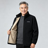 New autumn and winter fleece jacket for men, color-blocked polar fleece, thickened and warm, middle-aged and elderly tops, windproof coats, gray jackets