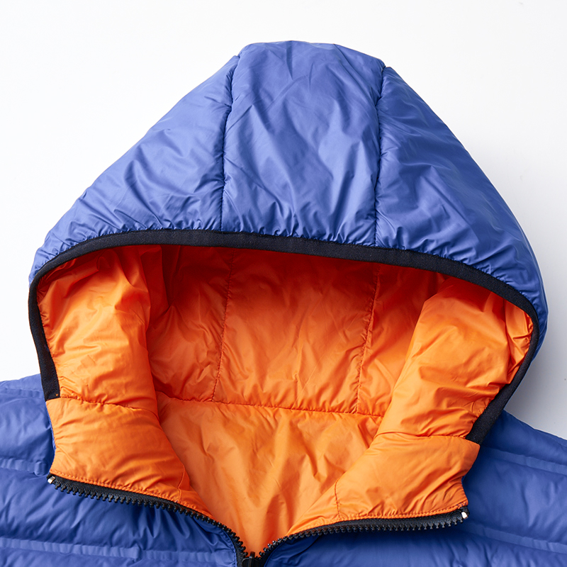 运动羽绒服男士双面穿青年情侣轻薄可收纳宽松连帽修身棉衣外套男 - 图1