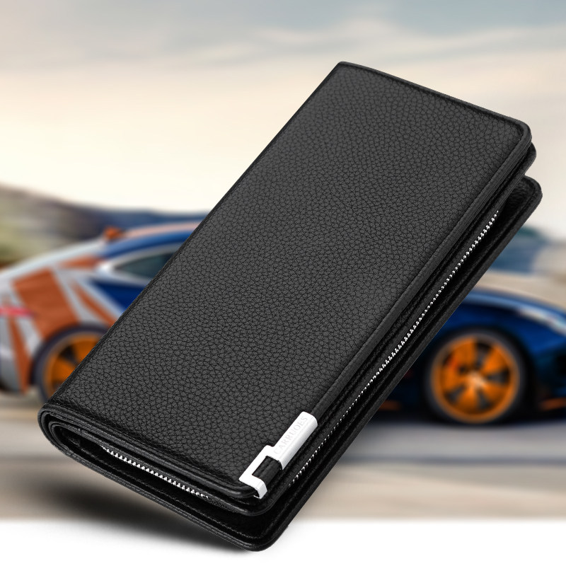 时尚男士长款多卡位男款拉链手机包 carruoes服饰钱包