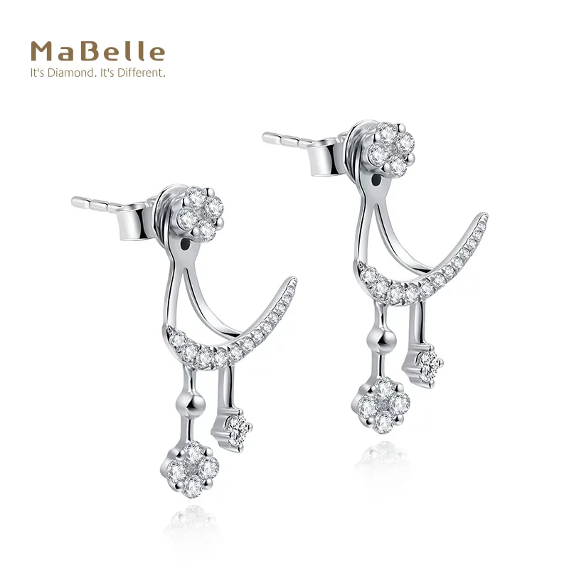 MaBelle/ серьги с одной стороны, 8 месяцев, 18 карат