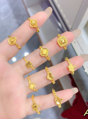5G时尚黄金戒指足金999爆款网红黄金戒指女真金足金 水贝黄金批发
