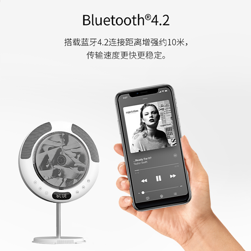 HYGGE桌面CD播放机生日礼物壁挂蓝牙音响怀旧复古专辑黑胶ins同款 - 图2