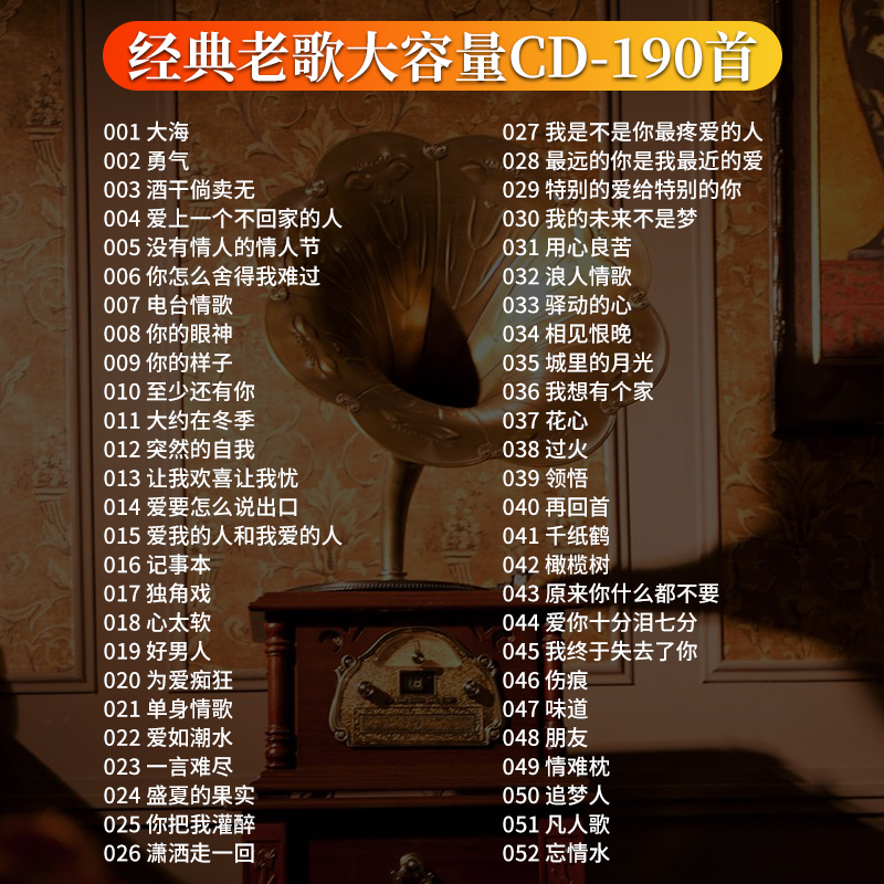 车载cd碟片怀旧经典老歌流行华语榜单CD无损音质车用音乐MP3唱片 - 图0