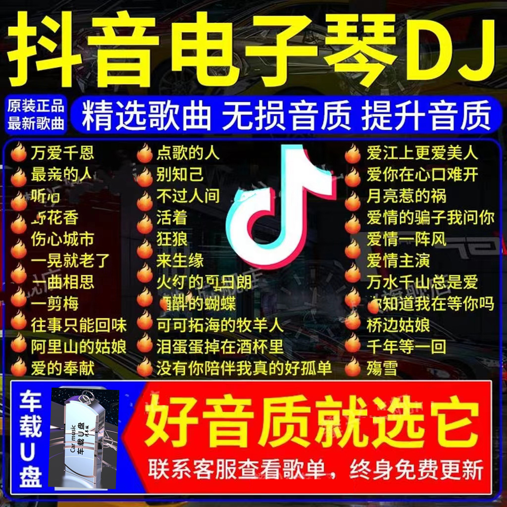 浪漫电子琴汽车载优盘经典流行歌曲纯音乐伴奏无损高音质MP3优盘 - 图0