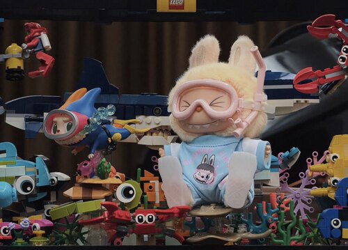 17cm拉布布春日娃衣泡泡玛特搪胶盲盒挂件labubu夏日潜水衣服配件 - 图3