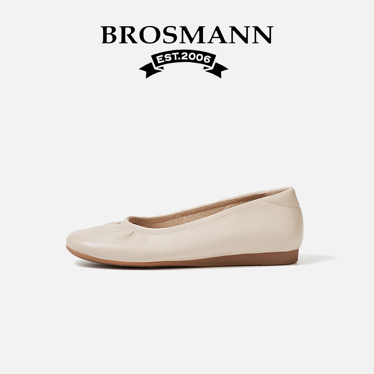 宝舒曼圆头皮鞋女款2026新款单鞋冬真皮平底鞋浅口牛皮芭蕾舞女鞋,淘宝优惠券,粉丝福利购,淘宝优惠卷